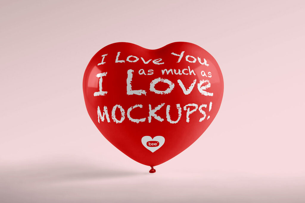 Heart Shaped Balloon Mockup