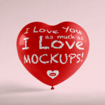 Heart Shaped Balloon Mockup