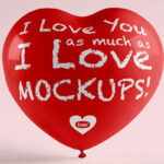 Heart Shaped Balloon Mockup