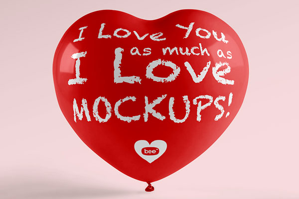 Heart Shaped Balloon Mockup