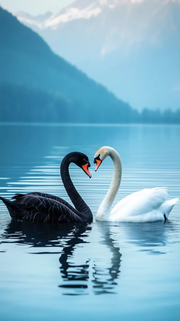 Heart-Shaped Birds Reflection