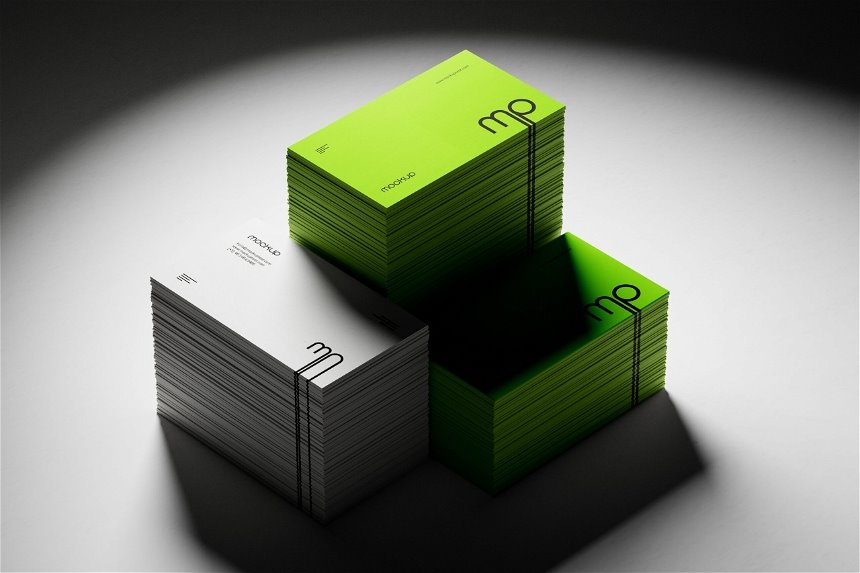 High Contrast Business Card Mockup in 2 Sights