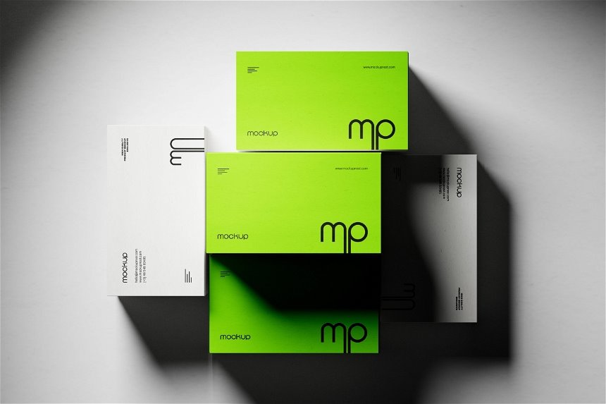 High Contrast Business Card Mockup in 2 Sights