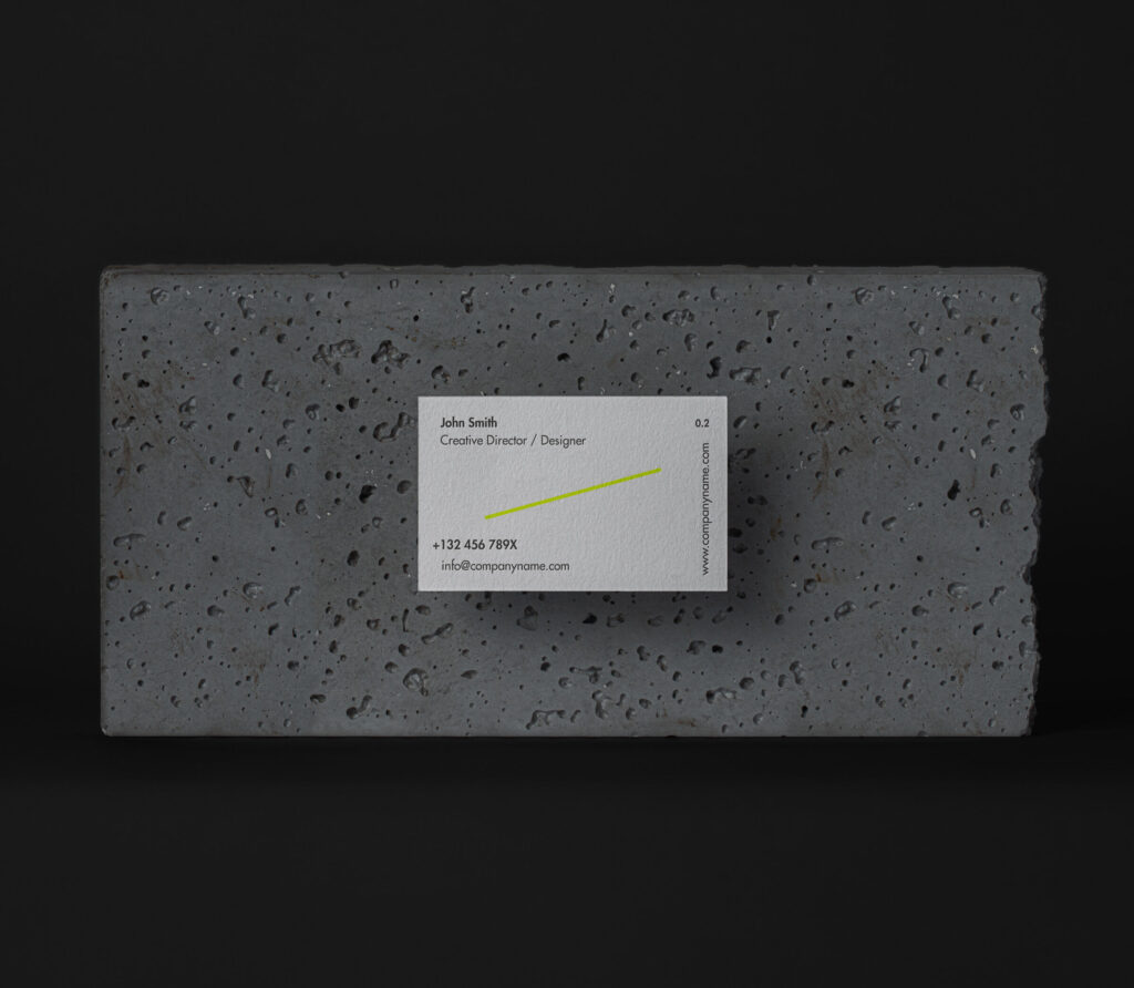 Business Card on Stone Mockup