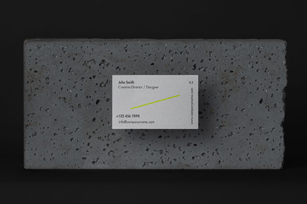 Business Card on Stone Mockup