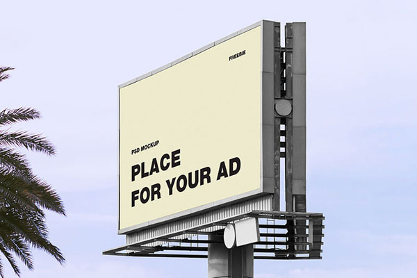 Highway Billboard Mockup Perspective View