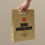 Holding Craft Paper Bag Mockup