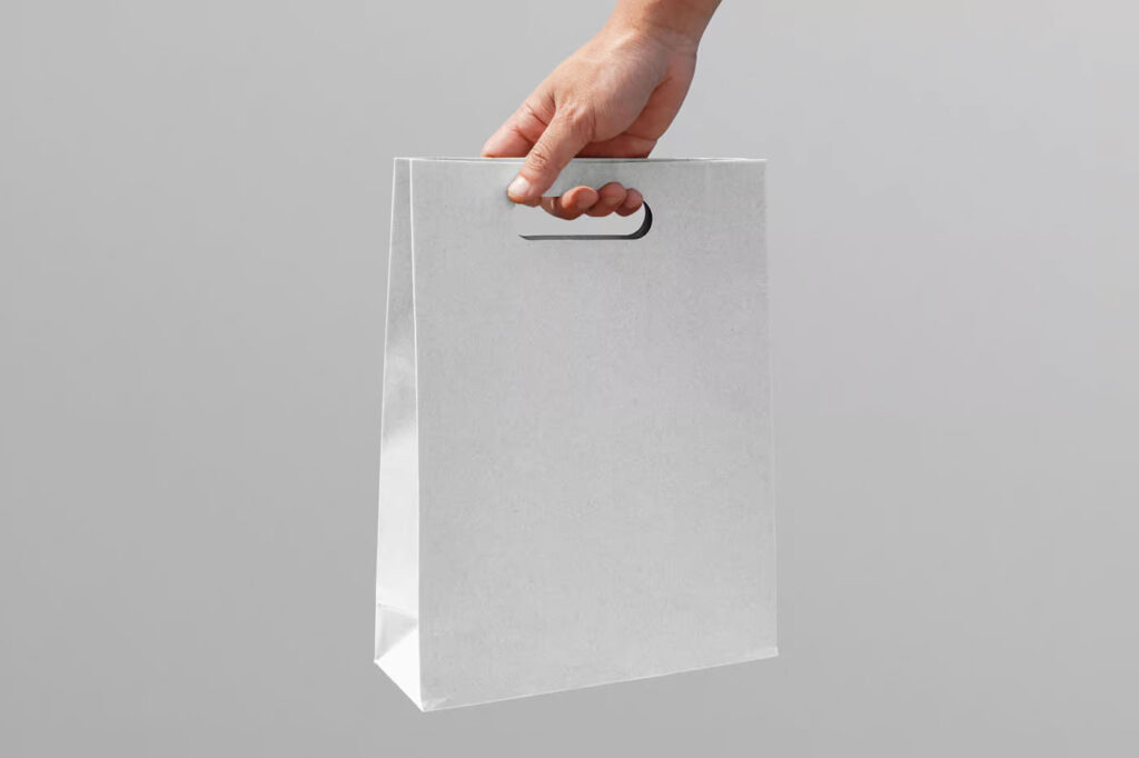 Holding Craft Paper Bag Mockup
