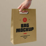 Holding Craft Paper Bag Mockup