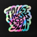 Holo Wrinkled Sticker Mockup