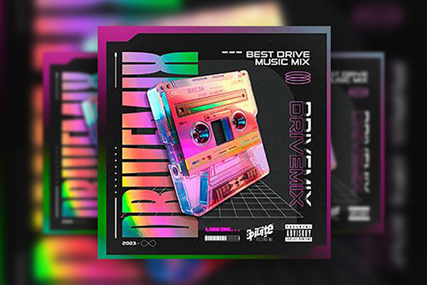 Hologram Drive Mix CD Cover Template