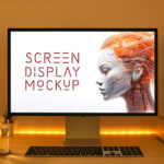 Home Office Desktop Screen Mockup