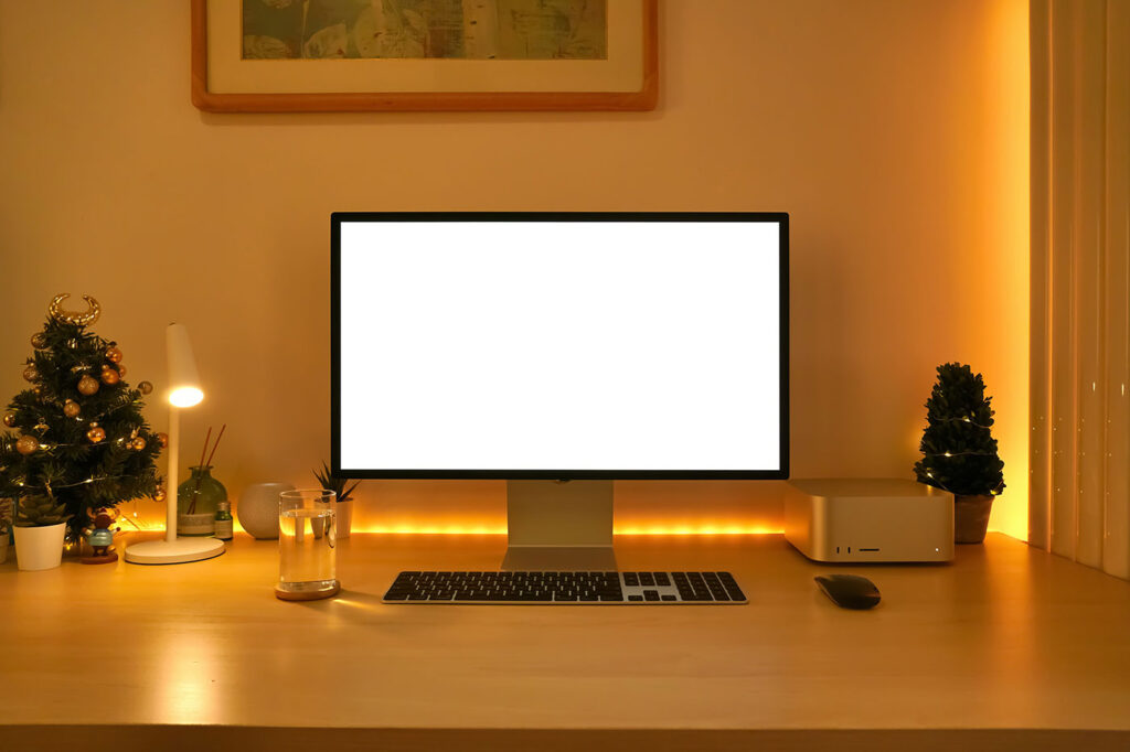 Home Office Desktop Screen Mockup
