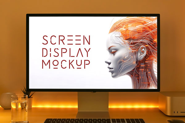 Home Office Desktop Screen Mockup