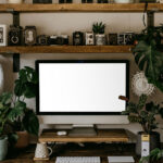 Home Office iMac with Plants Mockup