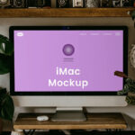 Home Office iMac with Plants Mockup