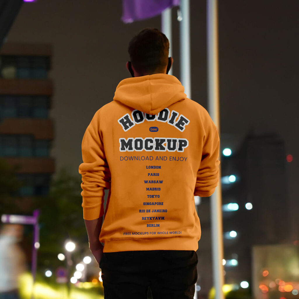 Hoodie in Night City Mockup