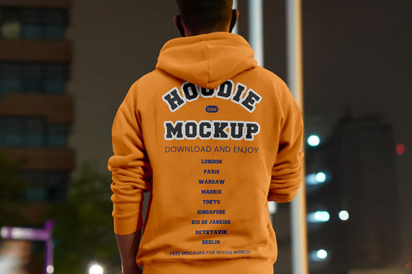 Hoodie in Night City Mockup