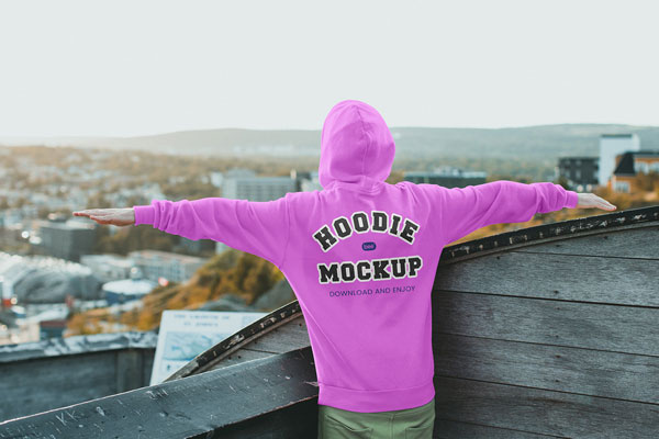 Hoodie Mockup in Back View