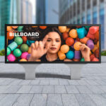 Horizontal Advertisement Billboard in the City Mockup Front View
