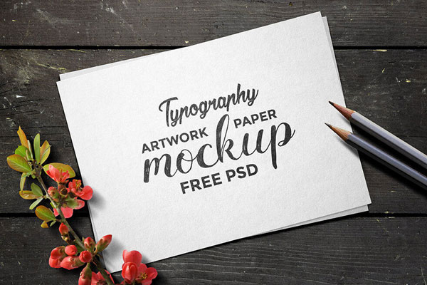 Horizontal and Rectangular Typography Artwork Paper Mockup