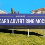 Horizontal Billboard Mockup in Front Sight