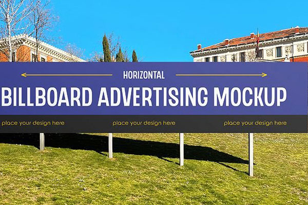 Horizontal Billboard Mockup in Front Sight