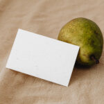 Horizontal Card Mockup with Pear in Perspective Sight