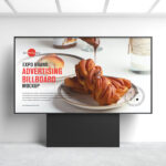 Horizontal Indoor Advertising Billboard Mockup