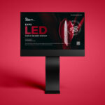 Horizontal LED Signage in Front View Mockup