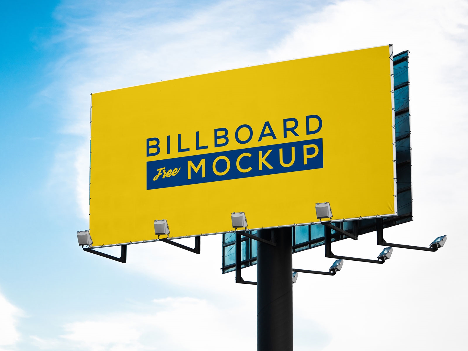 Horizontal Outdoor Advertising Billboard Mockup FREE PSD