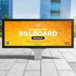 Horizontal Outdoor Expo Billboard Mockup in Urban Setting