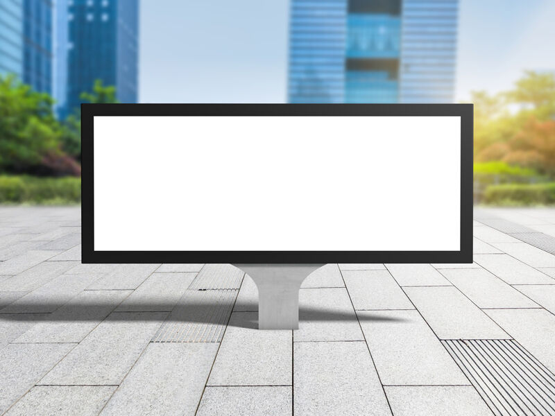 Horizontal Outdoor Expo Billboard Mockup in Urban Setting
