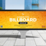 Horizontal Outdoor Expo Billboard Mockup in Urban Setting
