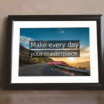 Horizontal Photo Frame Leaning Against the Wall in Front View Mockup