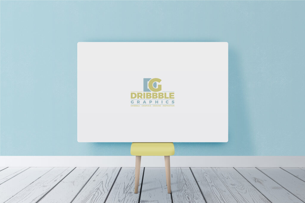 Horizontal Poster Canvas on a Chair In Room Mockup