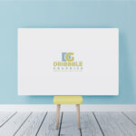 Horizontal Poster Canvas on a Chair In Room Mockup