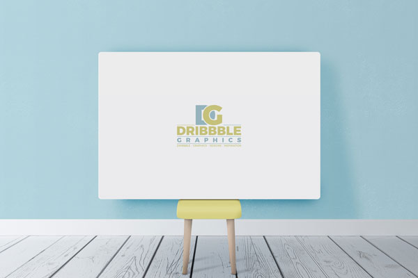 Horizontal Poster Canvas on a Chair In Room Mockup