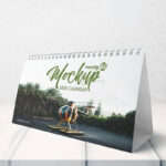 Horizontal, Spiral Desk Calendar in the Half-Side View