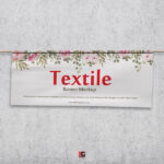 Horizontal Textile Banner in the Front View Mockup
