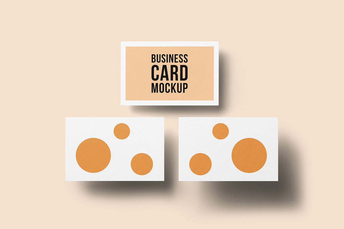 Free Horizontal Triple Business Card Mockup PSD Template