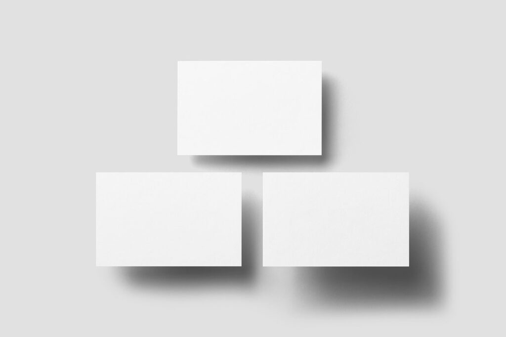 Horizontal Triple Business Card Mockup