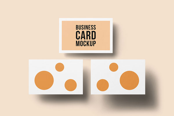 Horizontal Triple Business Card Mockup