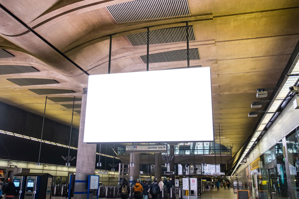 Huge Station Billboard Mockup