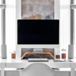 Hyper Realistic iMac on a Desk in a Room Front View Mockup
