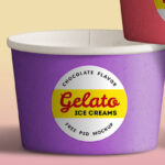 Ice Cream Cups in a Pile Front View Mockup