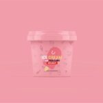 Ice Cream Jar Mockup in 3 Showcases