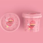 Ice Cream Jar Mockup in 3 Showcases