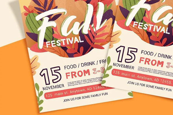 Illustrated Fall Festival Facebook Cover and Flyer Templates