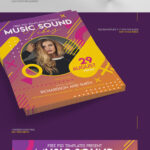 Illustrated Music Sound Vibes Flyer with a Facebook Cover Template
